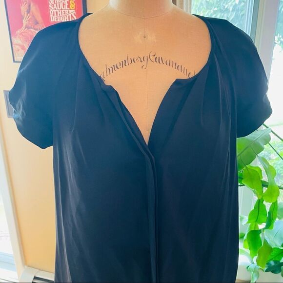 DVF | black cap sleeve button up casual minimalist dress 6 - Picture 2 of 8